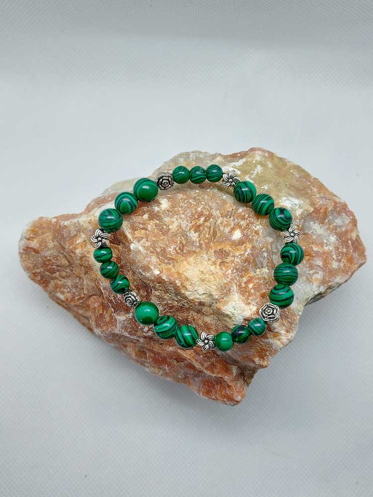 Bracelet fleur - Malachite